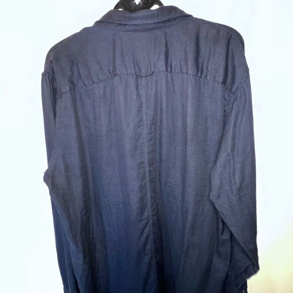 Vince Cotton Twill Ultra Soft button dress shirt Navy Mens XL $275 - Picture 7 of 7